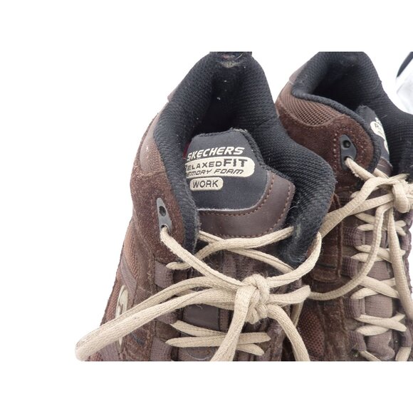 Skechers Mens Relaxed Fit Memory Foam Comp Toe Work Shoes Size 9.5 Brown 77027 - Picture 5 of 10